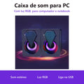 Caixa de Som para PC com Luz RGB