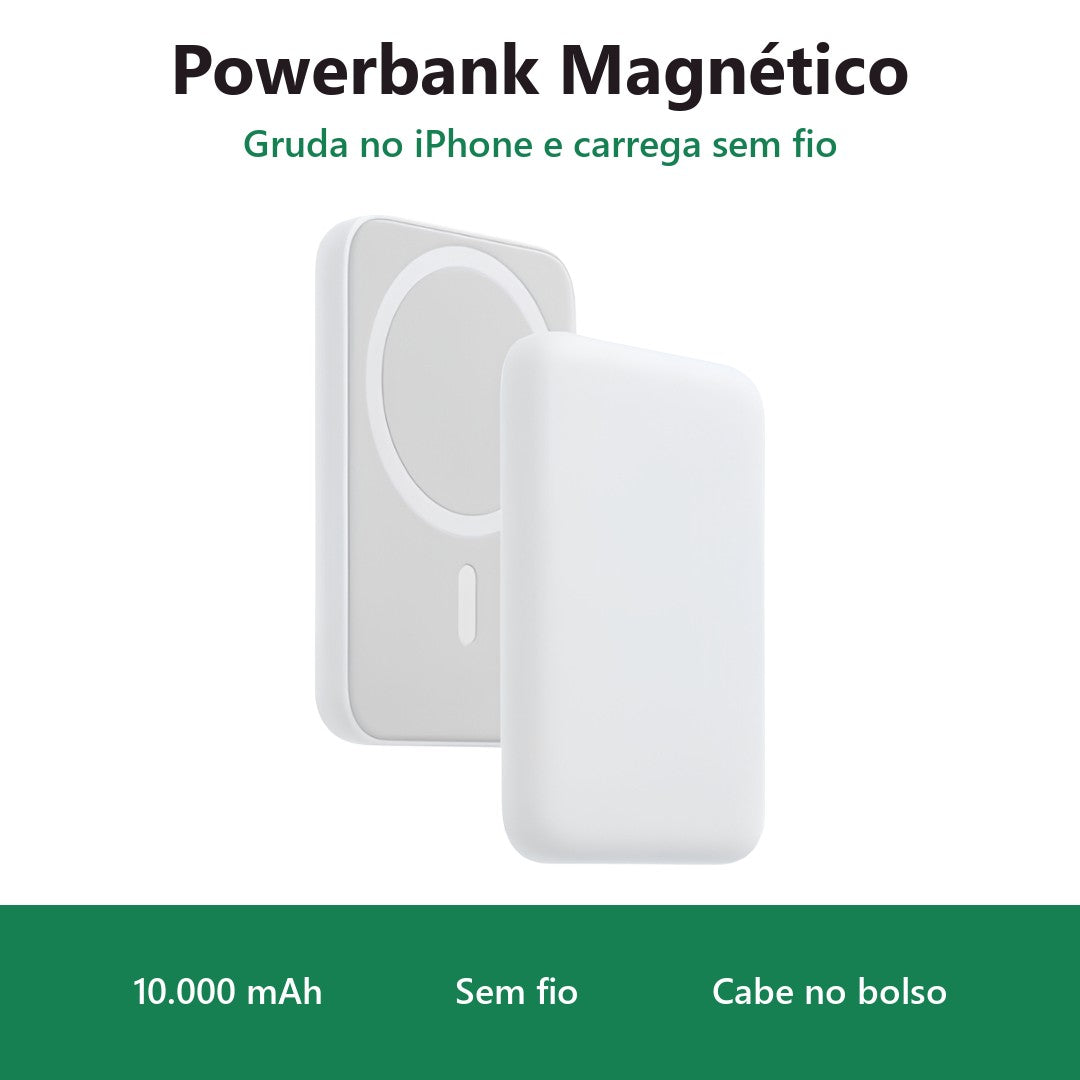 Kit 2 Powerbank Magnético 10.000 mAh