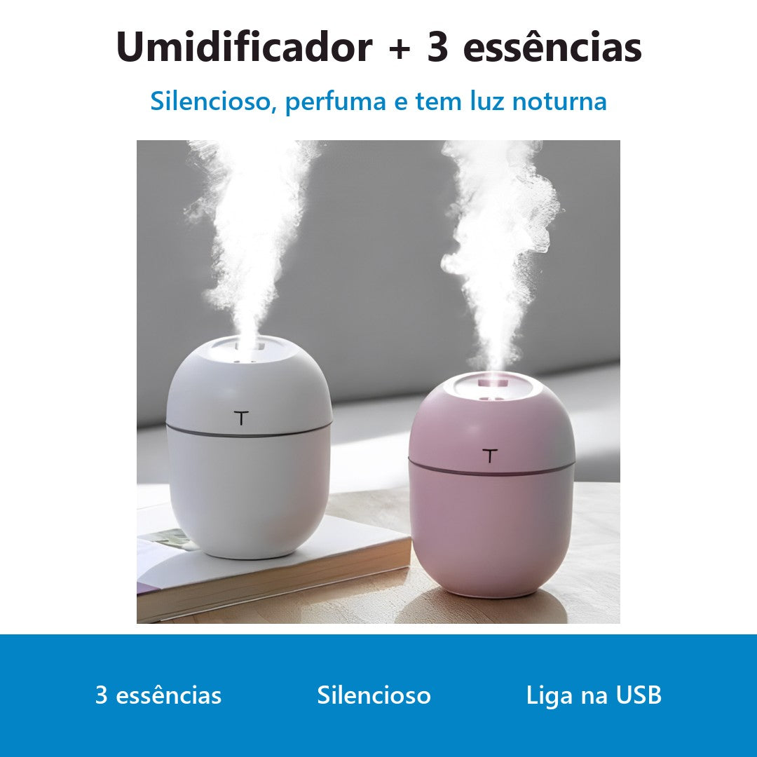 Umidificador de Ar com 3 Essências