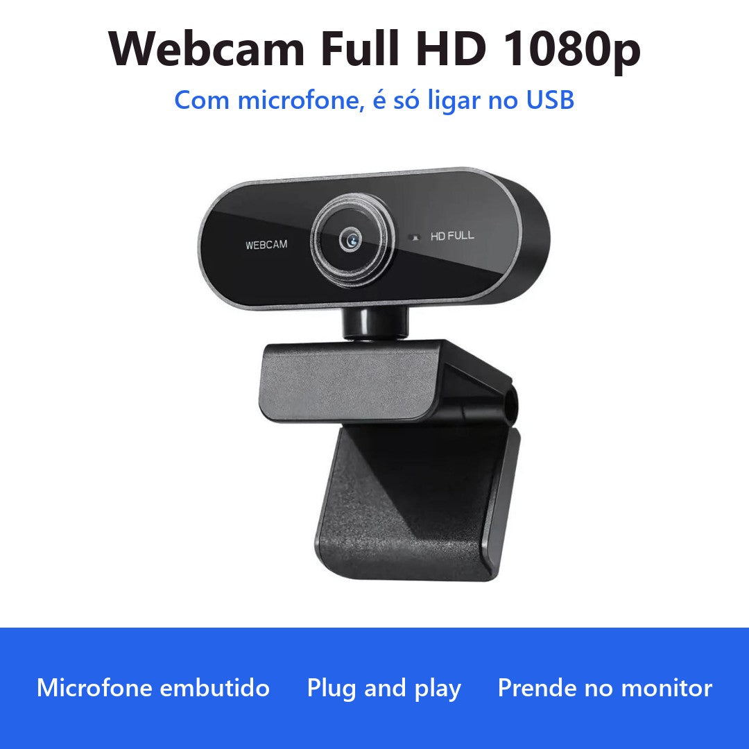 Webcam Full HD 1080p com Microfone