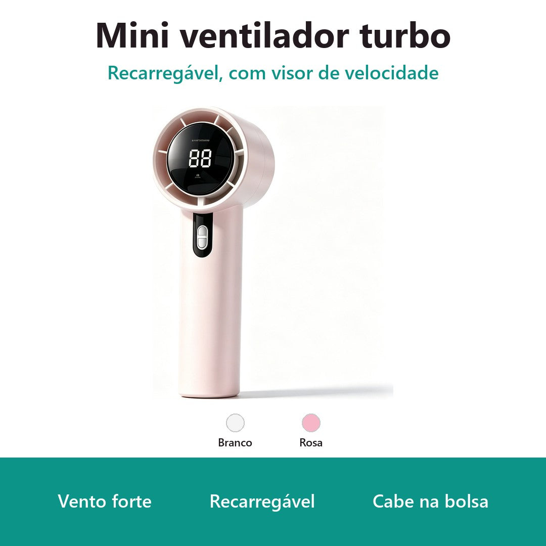 Kit 2 Mini Ventilador Turbo Recarregável